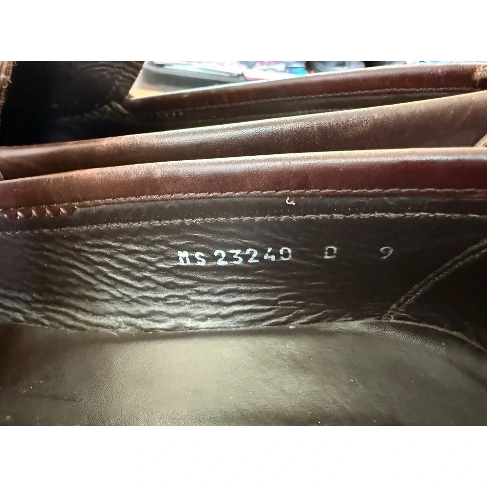 Ferragamo Moccasin Gancini Bit Men's 9 D Calf Leather Brown Loafers Italy